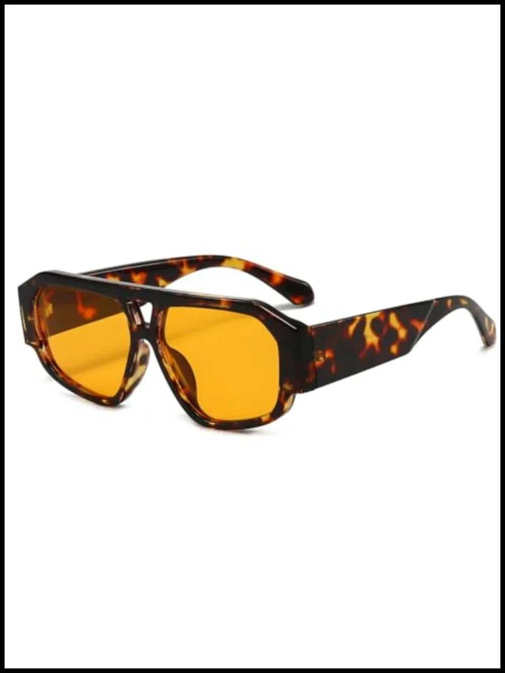 Retro Pilot Sunglasses for Women Men Double Bridge Chunky Vintage Shades UV400